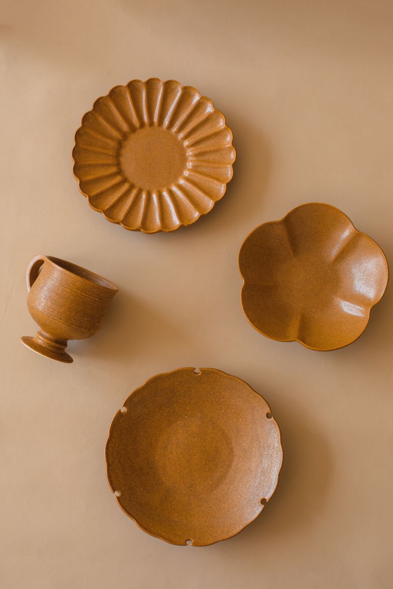 Brown Plate Japanese Ceramics